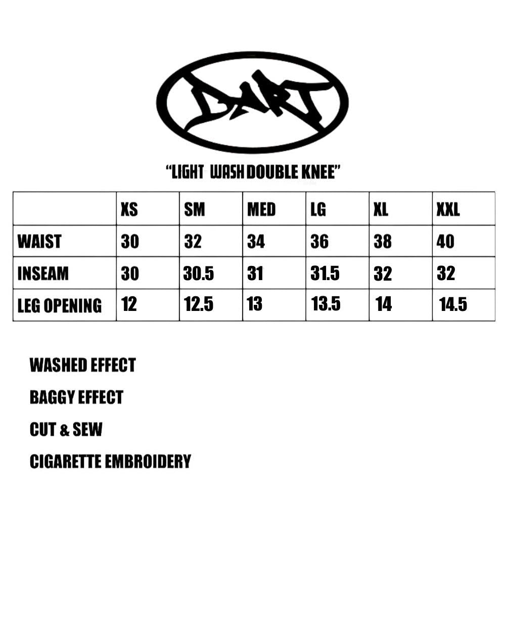 LIGHT WASH DOUBLE KNEE